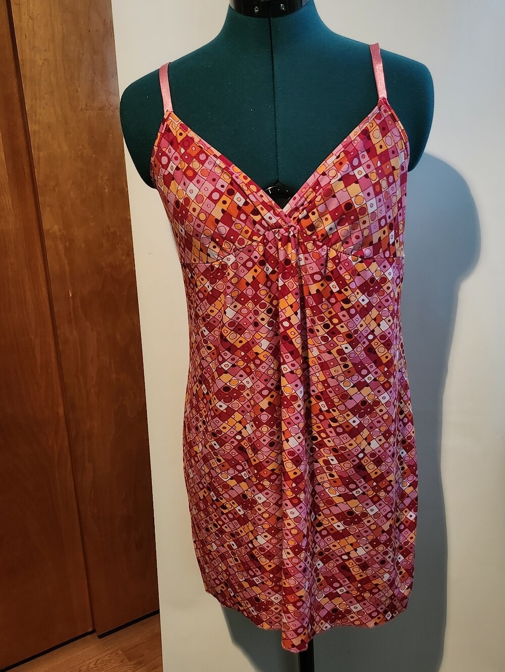 Secret Treasures Pink, Orange & Yellow Geometric Slip Dress